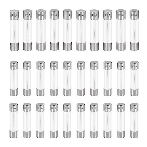 ALLECIN 24 Values 250V Fast Blow Glass Fuses Assortment Kit 0.5A 1A 2A 3A 4A 5A 6A 7A 8A 10A 15A 20A 5X20MM 6X30MM 0.5 1 2 3 4 5 6 7 8 10 15 20 Amp 250 Volt Quick Tube Fuse Set - Image 2