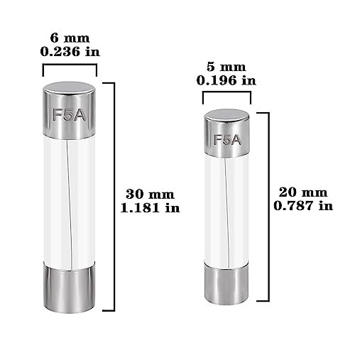 ALLECIN 24 Values 250V Fast Blow Glass Fuses Assortment Kit 0.5A 1A 2A 3A 4A 5A 6A 7A 8A 10A 15A 20A 5X20MM 6X30MM 0.5 1 2 3 4 5 6 7 8 10 15 20 Amp 250 Volt Quick Tube Fuse Set - Image 3