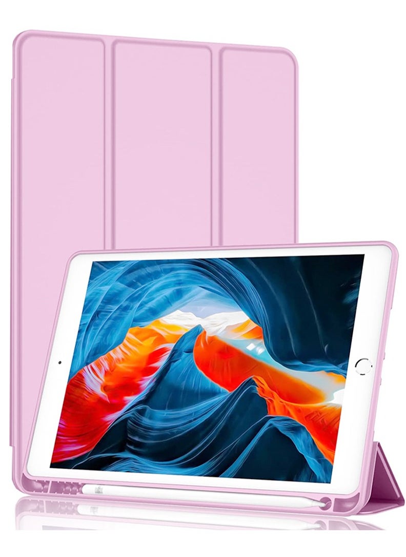 Theodor - Case Compatible with iPad 10.2 Inch 2021/2020/2019, for iPad 9th/8th/7th Generation Smart Case with Pencil Holder, Protective Case with Soft TPU Back, Auto Sleep/Wake Cover, Purple - Image 1