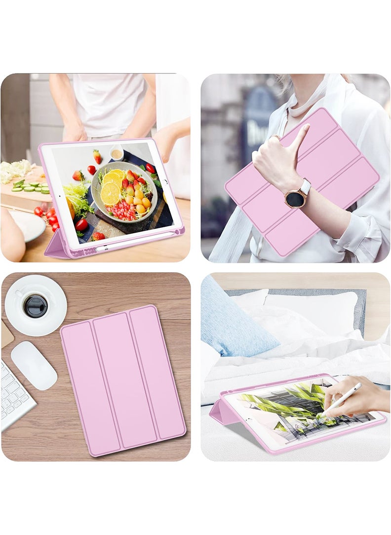 Theodor - Case Compatible with iPad 10.2 Inch 2021/2020/2019, for iPad 9th/8th/7th Generation Smart Case with Pencil Holder, Protective Case with Soft TPU Back, Auto Sleep/Wake Cover, Purple - Image 1