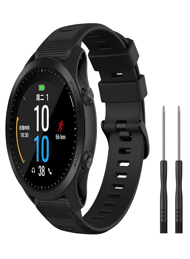 Meliya Sport Bands Compatible with Garmin Forerunner 935/Forerunner 945 Watch Band, Soft Silicone Strap for Garmin Fenix 5/ Fenix 5plus/ Fenix 6/ Fenix 6 Pro/Approach S60 Watch Band (Black) - Image 2