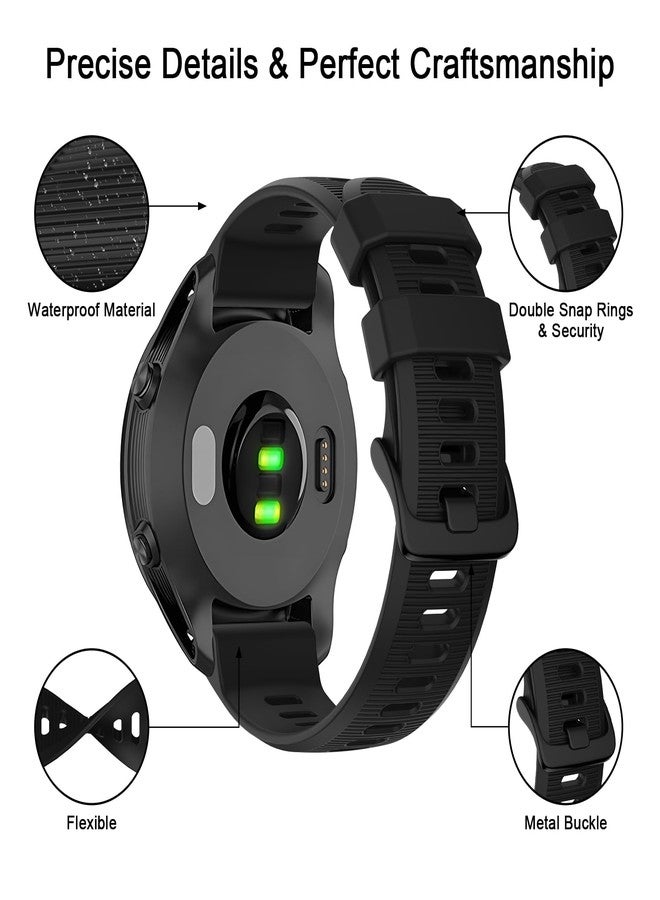 Meliya Sport Bands Compatible with Garmin Forerunner 935/Forerunner 945 Watch Band, Soft Silicone Strap for Garmin Fenix 5/ Fenix 5plus/ Fenix 6/ Fenix 6 Pro/Approach S60 Watch Band (Black) - Image 4