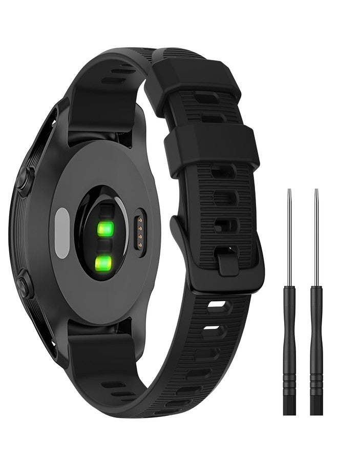 Meliya Sport Bands Compatible with Garmin Forerunner 935/Forerunner 945 Watch Band, Soft Silicone Strap for Garmin Fenix 5/ Fenix 5plus/ Fenix 6/ Fenix 6 Pro/Approach S60 Watch Band (Black) - Image 1