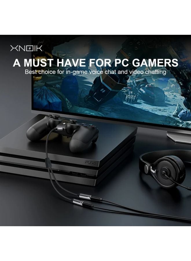 3 5mm Dual Jack Audio Splitter Headset Earphone Microphone Converter Cable For Gaming - Image 3