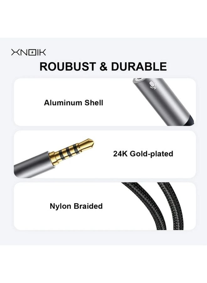 3 5mm Dual Jack Audio Splitter Headset Earphone Microphone Converter Cable For Gaming - Image 5