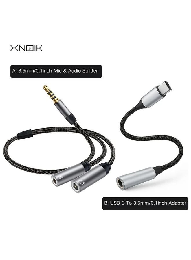 3 5mm Dual Jack Audio Splitter Headset Earphone Microphone Converter Cable For Gaming - Image 2