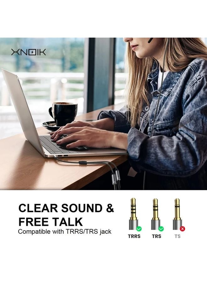 3 5mm Dual Jack Audio Splitter Headset Earphone Microphone Converter Cable For Gaming - Image 4