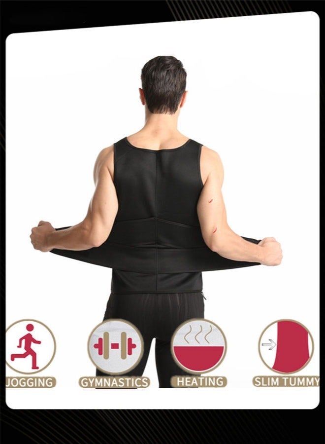 Beauenty سترة رياضية لتنحيف الجسم وحزام تدريب للتنحيف للرجال باللون الأسود - Image 3