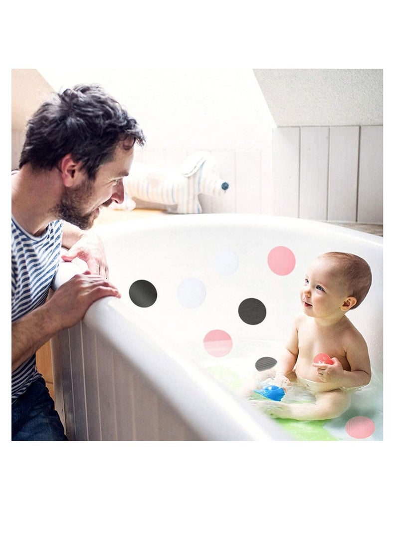 ECVV 24PCS Non-Slip Bathtub Stickers - Safety Adhesive Decals with Silicone Scraper for Bath Tubs, Showers, Stairs & Ladders (Blue)