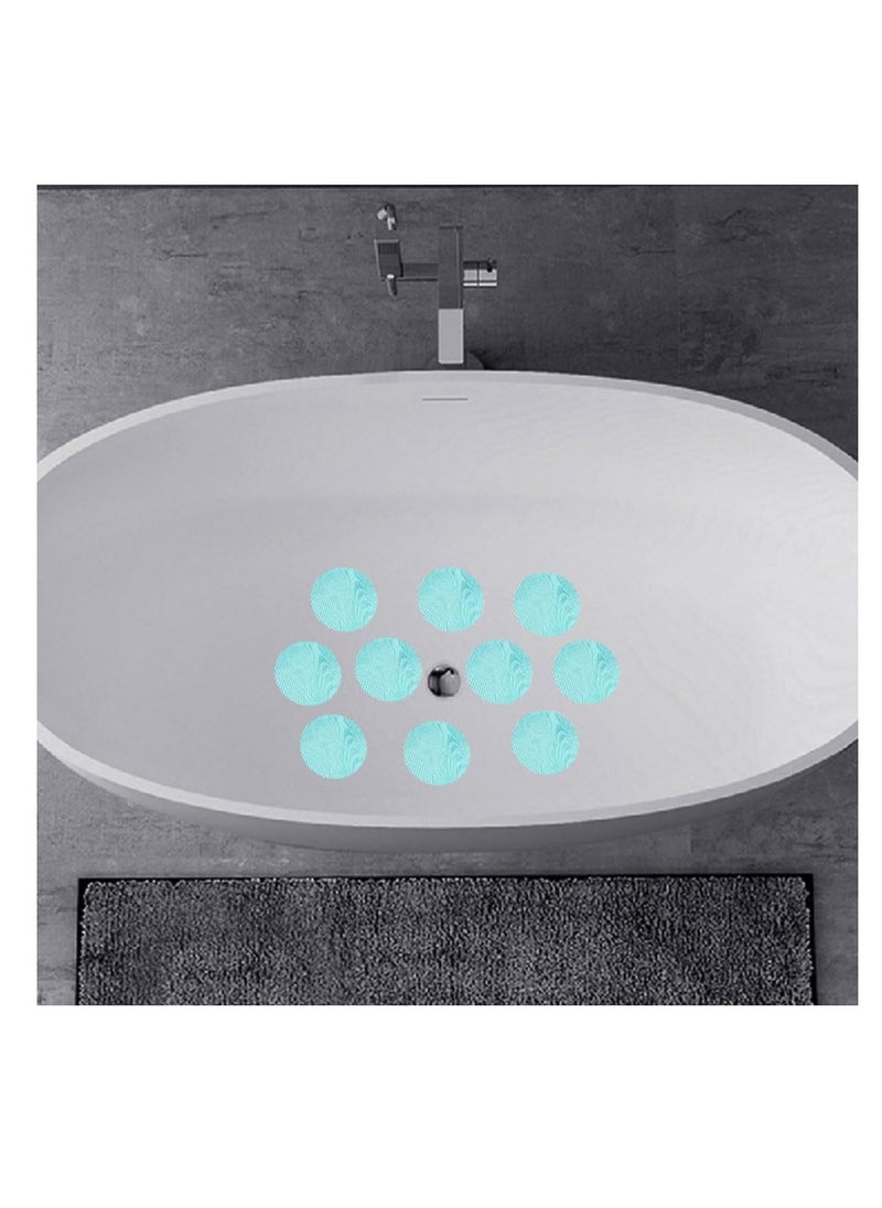 ECVV 24PCS Non-Slip Bathtub Stickers - Safety Adhesive Decals with Silicone Scraper for Bath Tubs, Showers, Stairs & Ladders (Blue)