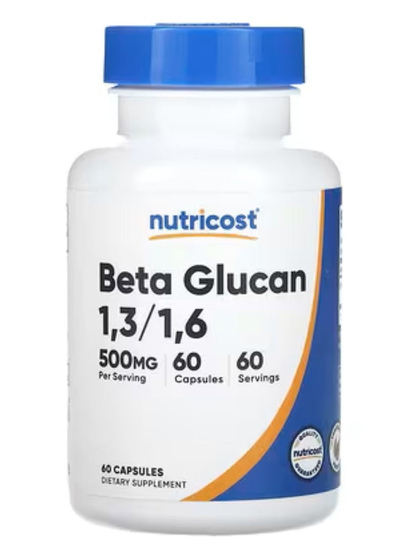 Nutricost Beta Glucan 1,3 And 1,6, 500 mg, 60 Capsules - Image 1