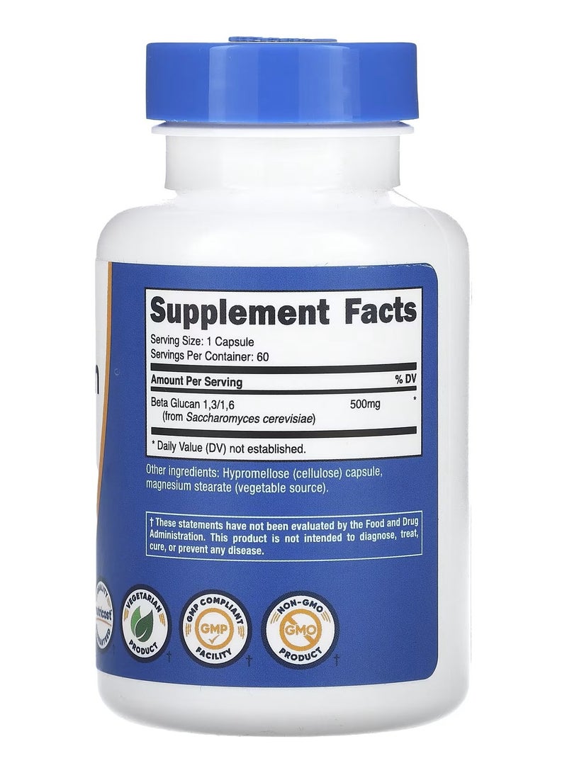 Nutricost Beta Glucan 1,3 And 1,6, 500 mg, 60 Capsules - Image 2