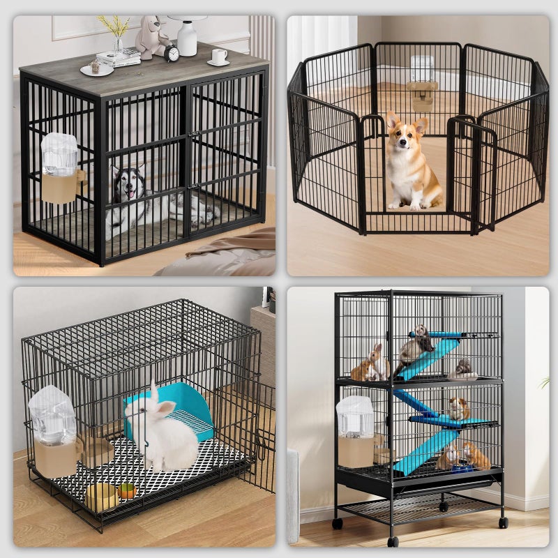 Kenond 50 oz Rabbit Water Dispenser,Gravity Dog Water Bowl Dispenser for Cage,Auto Water Bottle for Ferret,Cat,Dog and Other Animals, Compatible with Widemouth Cages - Image 5