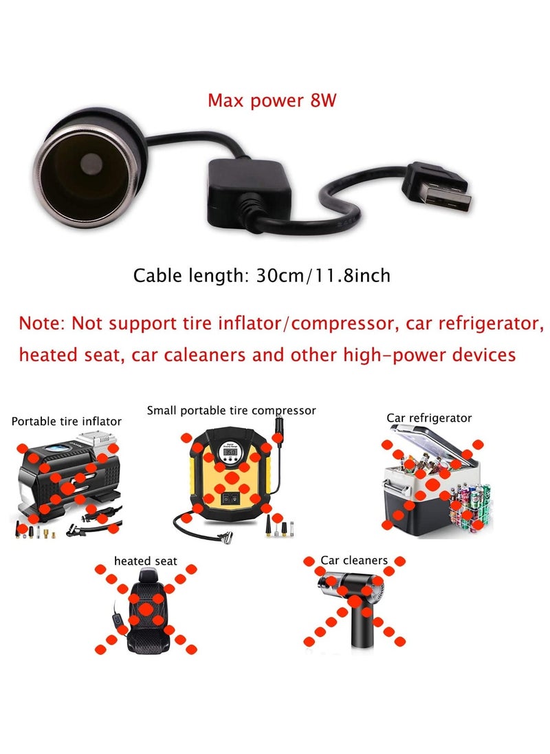 KASTWAVE USB A Male to 12V Car Socket Female Converter Cable  - Image 3