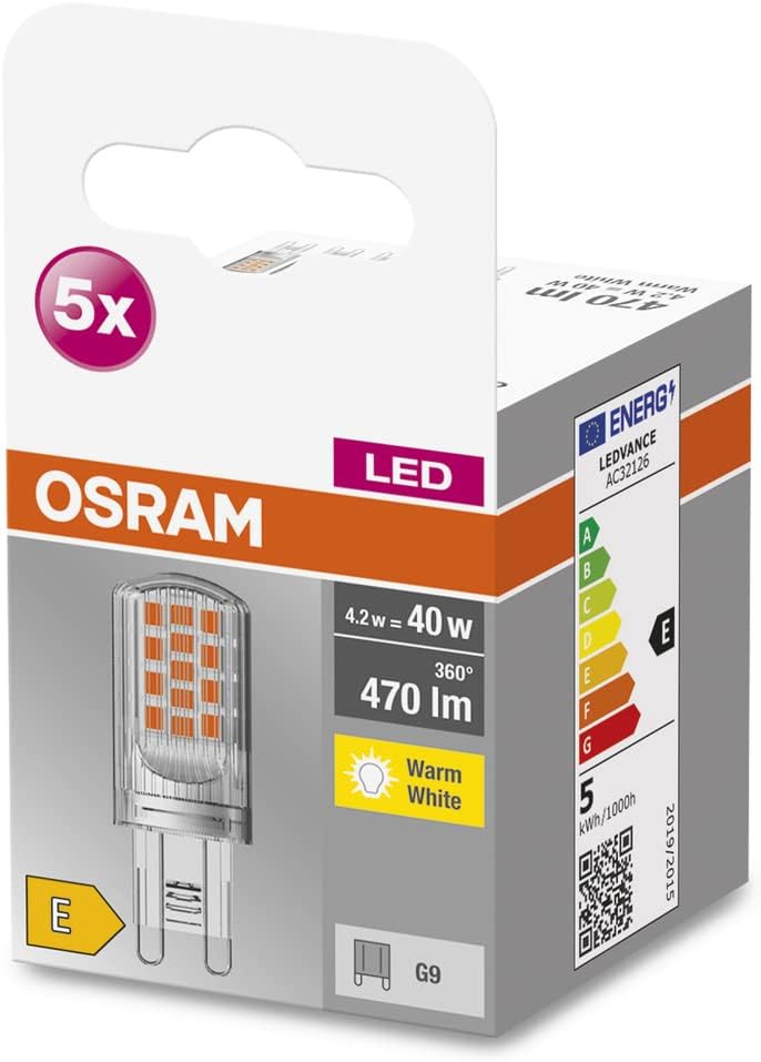 OSRAM G9-Base LED Bulb Clear special 4.2 W 2700k Extra Warm White - Single Piece - Image 1