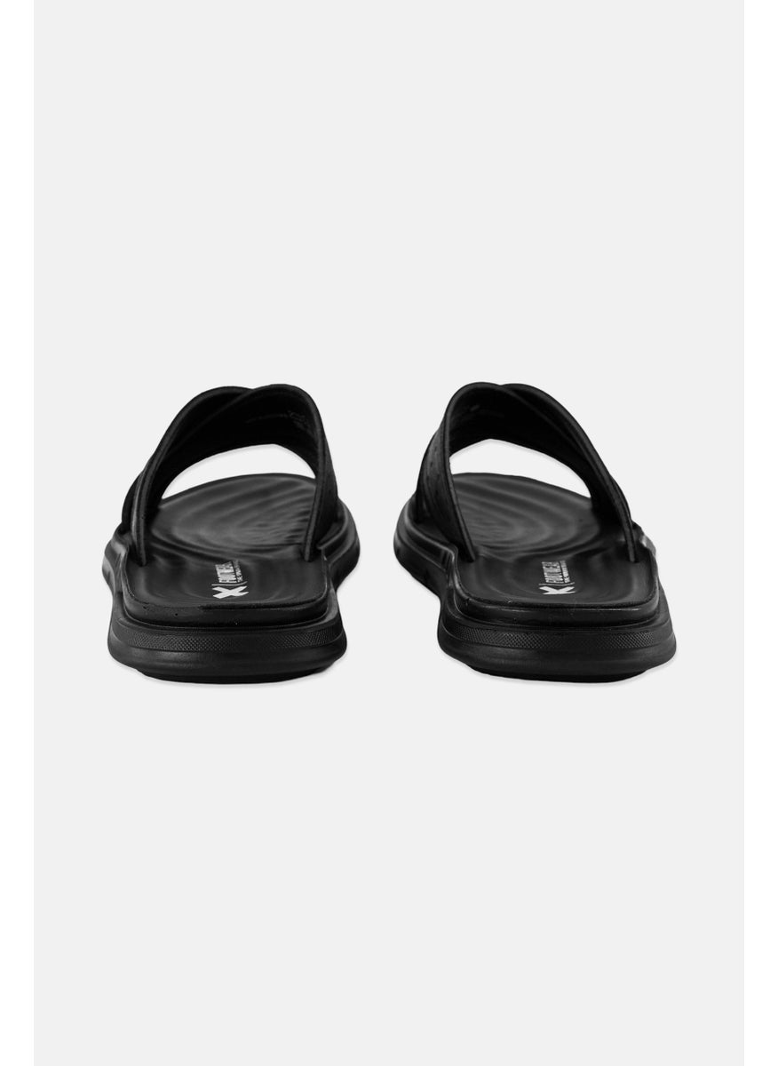 Xti Men Slip On Leather Slides, Black  - Image 2