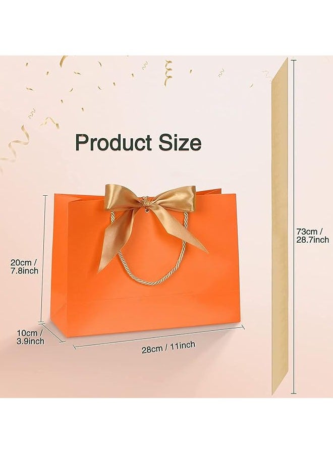 عربست أكياس هدايا ملونة مقاومة للماء مع مقابض وشرائط فيونكة - أكياس هدايا صغيرة 11 × 3.9 × 7.8 بوصة لحفلات استقبال المولود وأعياد الميلاد وحفلات الزفاف والحفلات والعطلات، 6 ألوان متنوعة - Image 4