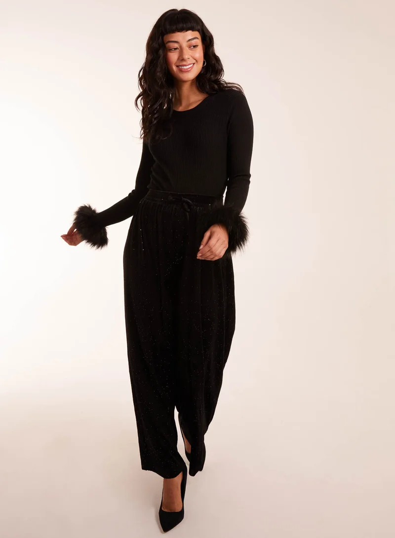 بلو فانيلا Sparkling Velour Wide Leg Trousers