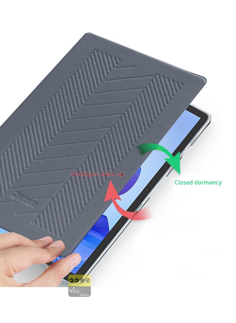 BYTER Trifold Stand PU Leather Case Cover For Honor Pad X8 / Honor Pad X8 Lite 2022 Grey - Image 3