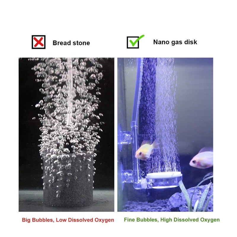 UPETTOOLS Aquarium Air Stone Fish Tank Nano Bubble Stone Kit with Control Valve Quiet Super-High Dissolved Oxygen Diffuser Makes Super Tiny Bubbles for Betta Fish & Small Tank - Image 5