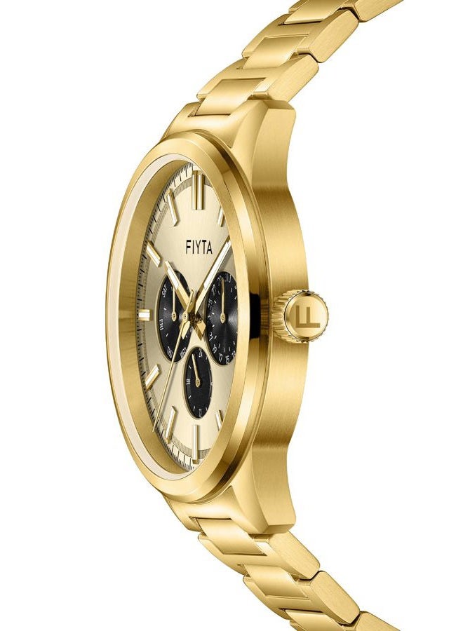 FIYTA Men's Quartz Watch Gold Watch Stainless Steel Strap - Image 2