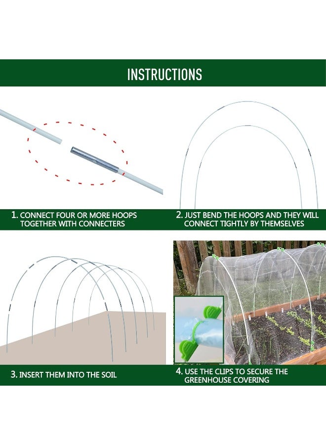 Generic Maxpace  Greenhouse Hoops For Diy 3.5Ft Or Wider Grow Tunnel, Rust-Free Fiberglass Support Hoops Frame For Garden Fabric, Diy Plant Support Garden Stakes, Gardening Supplies, 26Pieces  - Image 1