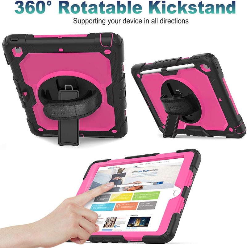 SEYMAC stock Case for iPad Mini 7 (A17 Pro) 2024 / Mini 6 8.3'' with Screen Protector Pencil Holder [Rotating Stand & Strap], Drop-Proof Case for iPad Mini 7th / 6th Generation 8.3", Black - Image 2