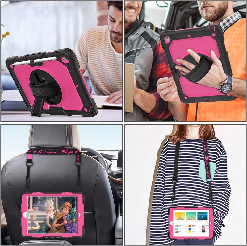 SEYMAC stock Case for iPad Mini 7 (A17 Pro) 2024 / Mini 6 8.3'' with Screen Protector Pencil Holder [Rotating Stand & Strap], Drop-Proof Case for iPad Mini 7th / 6th Generation 8.3", Black - Image 3