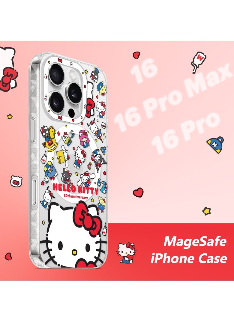 حالة جوال مغناطيسية بشكل قطة Kitty، متوافقة مع iPhone 16 Pro Max/16 Pro/16، حالة الجوال الملونة Melody متوافقة مع iPhone 16 Pro Max/16 Pro/16. - Image 2