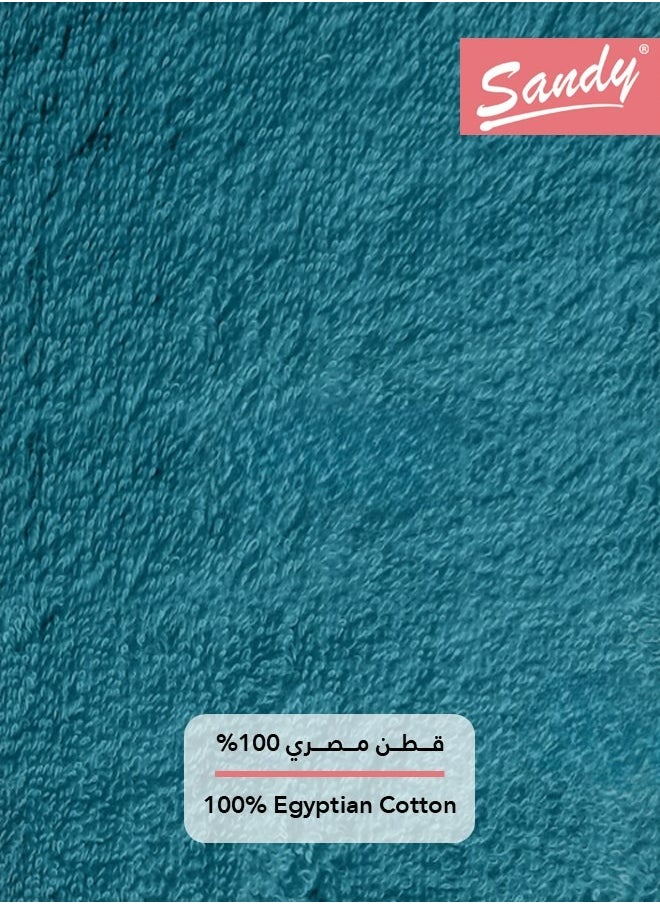 Sandy - Sandy 100% Cotton Luxury Bath Towel for Face, Ideal for Daily Use, Quick Dry, High Absorbent and Super Soft 70x40 cm, Teal - Image 1