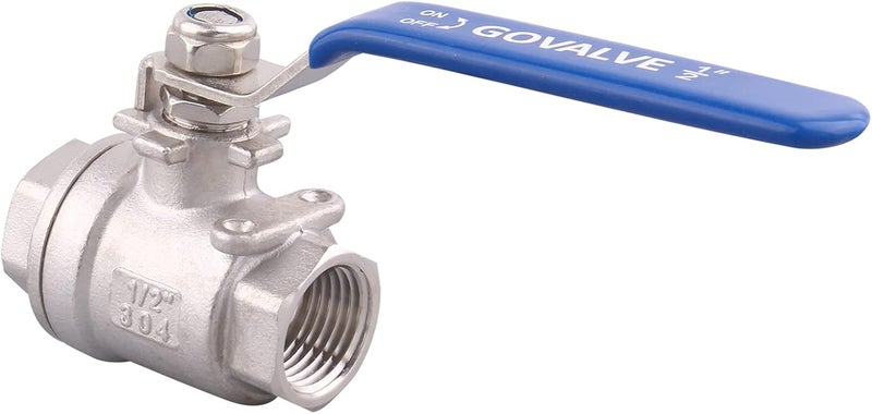 GOVALVE 2PC Ball Valve Stainless Steel - 1/2" NPT Female Full Port - Image 2
