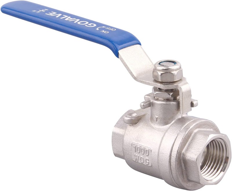 GOVALVE 2PC Ball Valve Stainless Steel - 1/2" NPT Female Full Port - Image 1