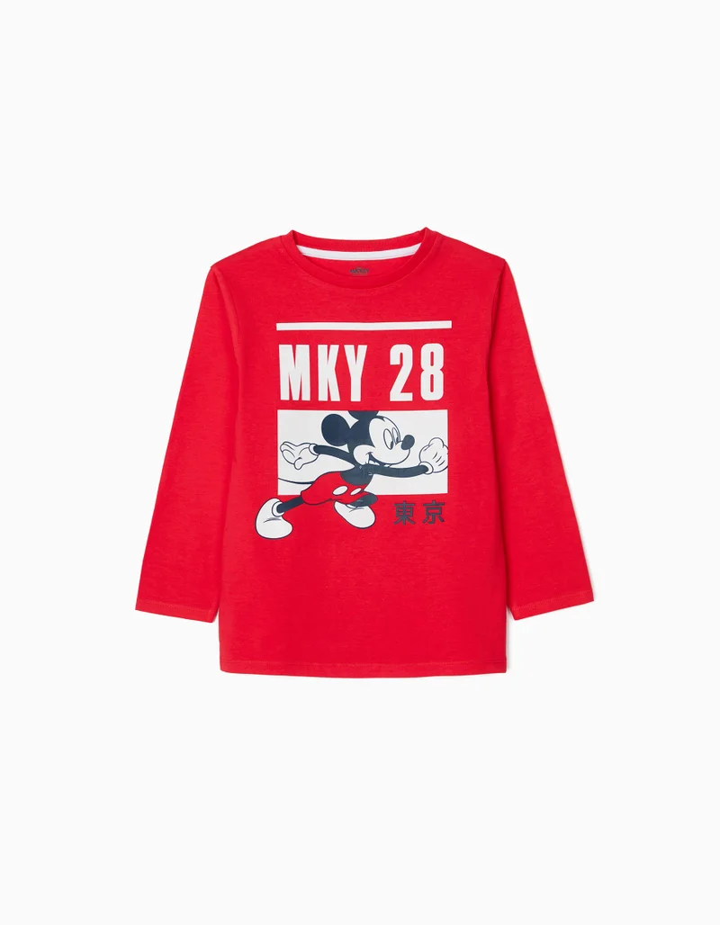 زيبي Long Sleeve T-Shirt for Boys 'Mickey', Red