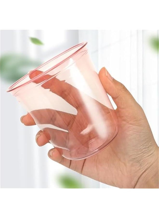 C 50 Pack Pink Disposable Stemless Plastic Wine Glasses 12oz Cold Party Cups for Weddings Birthdays Cocktail  Meeting Supplies  - Image 5