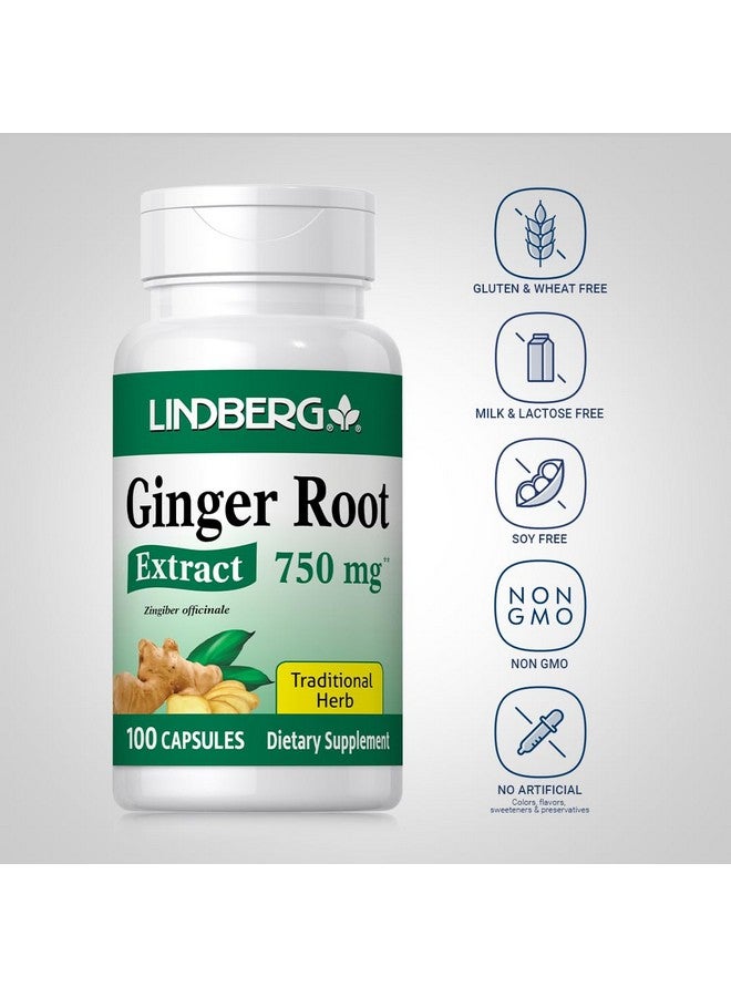 Lindberg Ginger Root Capsules | 750 mg | 100 Count | Non-GMO, Gluten Free Supplement - Image 3