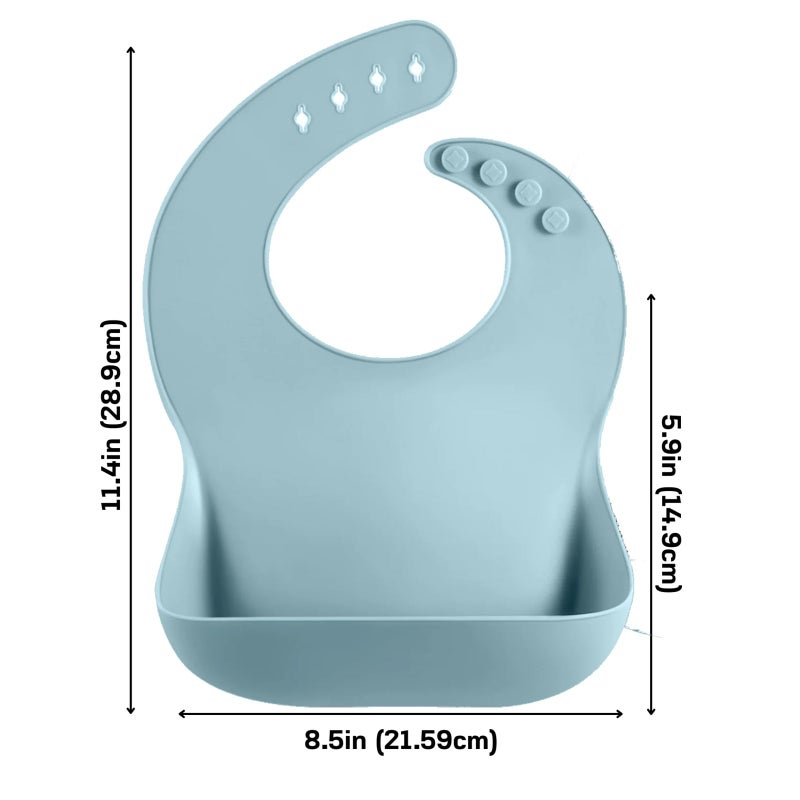PandaEar Silicone Baby Feeding Set | 9PCS Baby Led Weaning Supplies Self Feeding Utensils | Divided Suction Plate Bowl Bibs Sippy Cup with Baby Snack Container Spoons Forks (Blue) - Image 5