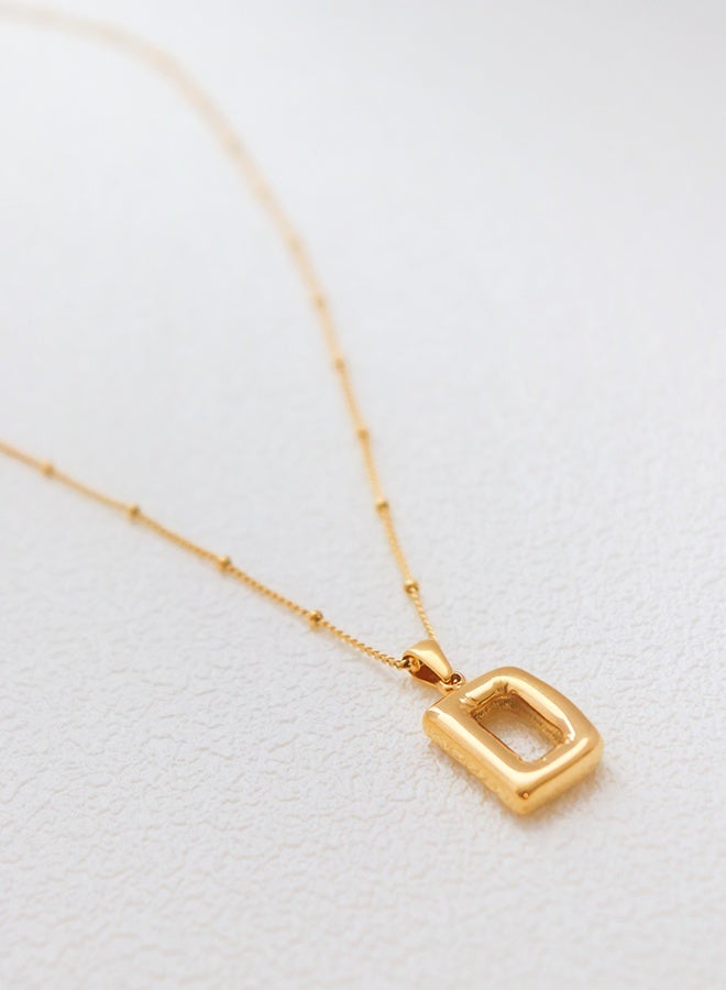 قطعة واحدة من سلسلة الحروف الشخصية المطلية بالذهب الفاخرة للنساء | حرف مخصص من التيتانيوم الصلب على سلسلة طوق طولها 16 بوصة | هدية عقد العنق الأنيقة التي لا تسبب الحساسية (عيد الميلاد، ذكرى، رمضان، عيد الفطر) - زوجة، صديقة، ابنة (د) - Image 5