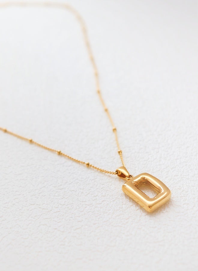 قطعة واحدة من سلسلة الحروف الشخصية المطلية بالذهب الفاخرة للنساء | حرف مخصص من التيتانيوم الصلب على سلسلة طوق طولها 16 بوصة | هدية عقد العنق الأنيقة التي لا تسبب الحساسية (عيد الميلاد، ذكرى، رمضان، عيد الفطر) - زوجة، صديقة، ابنة (د) - Image 4