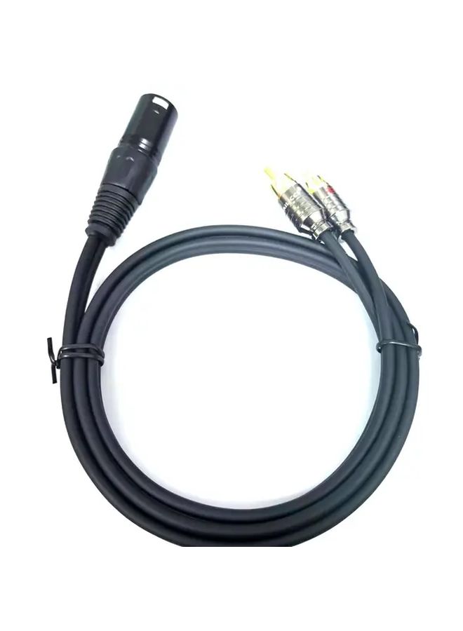 Black 3.3ft XLR Male To Dual RCA Audio Cable Shielded For Stereo Mixer Amplifier - Image 1