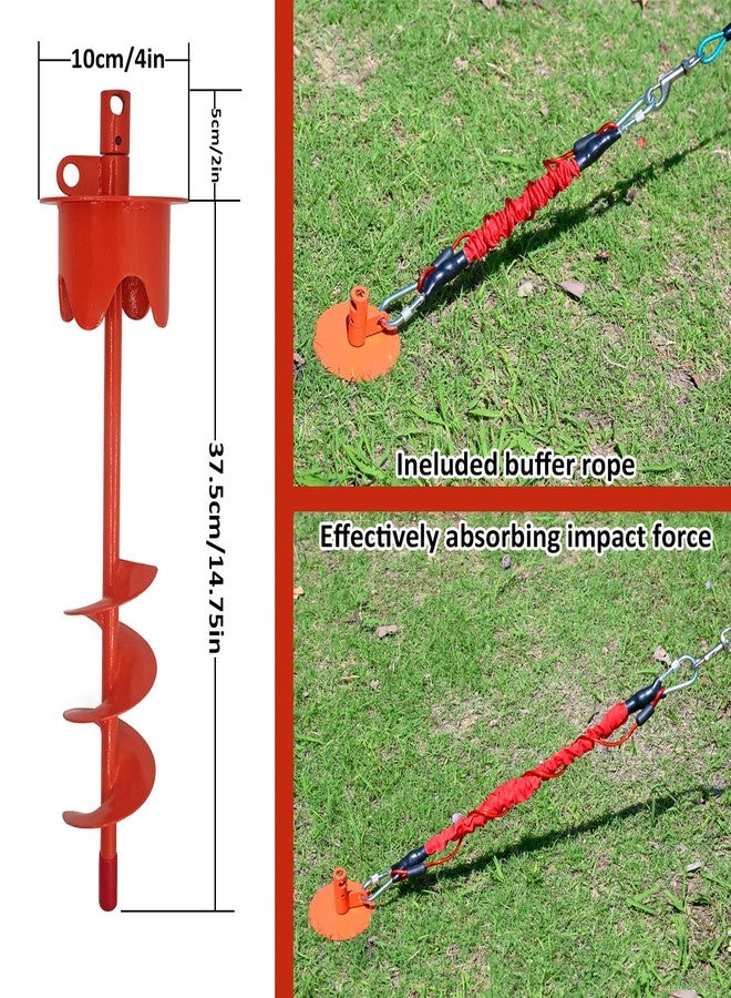 Tyalez Dog Stakes for Outside Heavy Duty Hold up to 350Lbs Large Dogs Tie Out Tether Leash Chain for Yard Screw in Ground Anchors 17inch with Buffer Rope - Image 2
