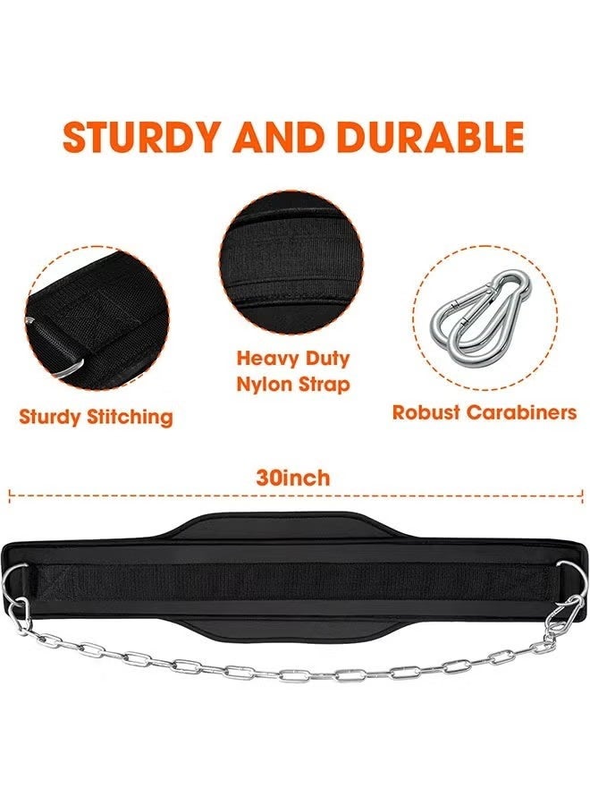Ailily Premium Dip Belt for Weight Lifting - 440lb Capacity, 37" Adjustable Chain, Universal Fit for Pull-Ups, Dips, Squats & Push-Ups,GYM Workout,Crossfit, Weight Lifting, Training, Fitness - for Men & Women (Durable Stainless Steel & Comfort Nylon) - Image 5
