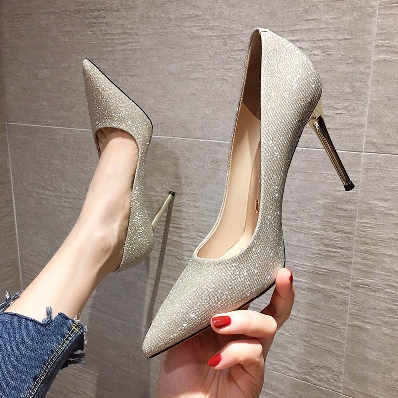 High Heels 2025 Spring Pointed Toe Black Professional French Girly Elegant Popular Stiletto Pumps Women'S Shoes - Image 4
