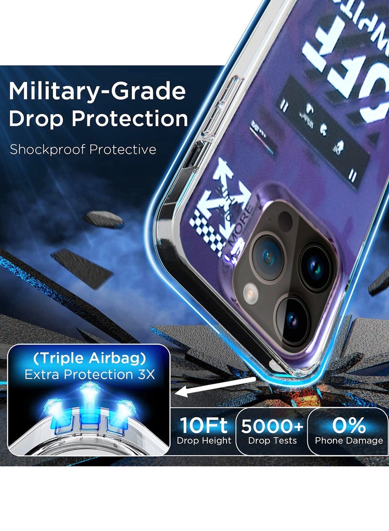 Wtech More Series Colorful Design Protective Case Cover For Apple iPhone 15 Pro Max 2023 Purple/Black - Image 2