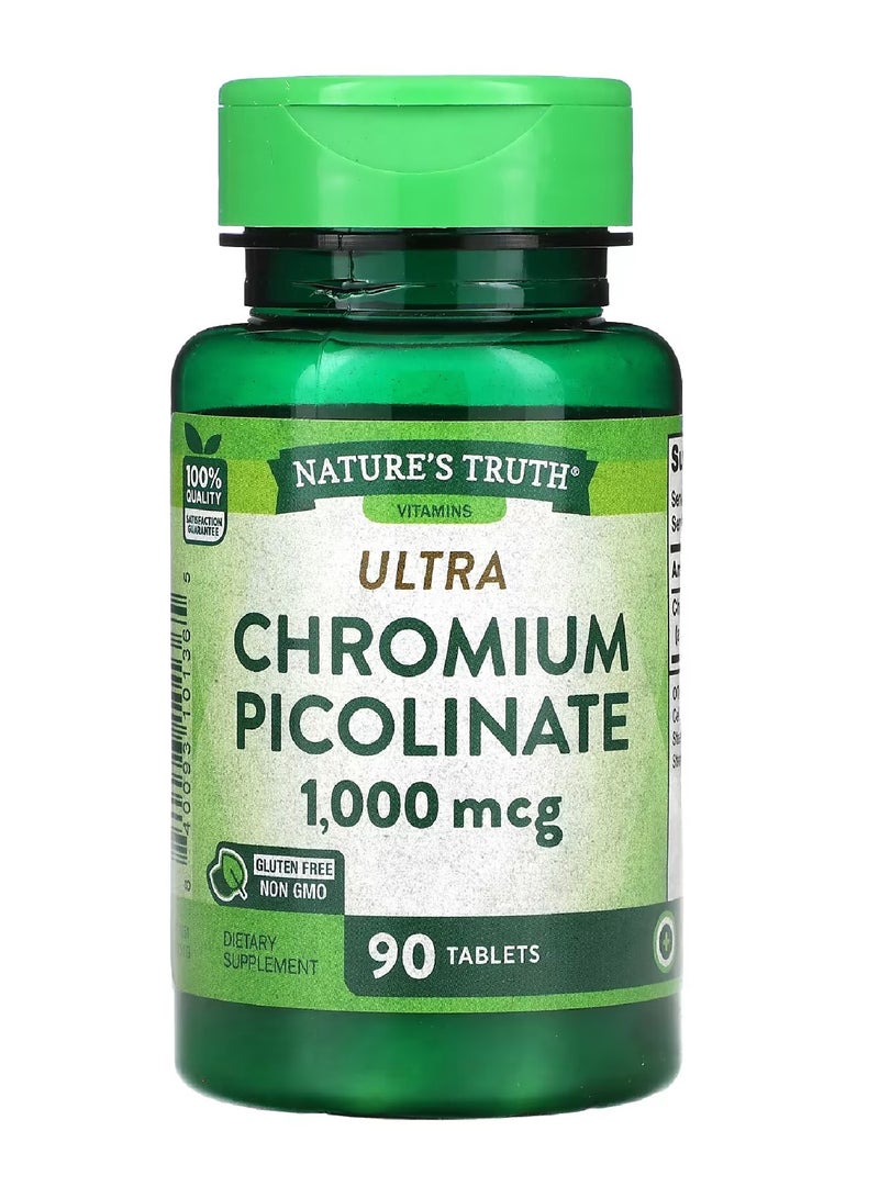 natures truth Ultra Chromium Picolinate 1000mcg 90 Tablets  - Image 1