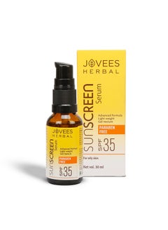 Jovees Jovees Herbal Sunscreen Face Serum SPF 35 with Aloe Vera, Carrot and Sunflower Extract, Advanced Light Weight Gel Based Formula For Sun Protection 30ml - For Oily & Acne Prone Skin  - Image 1