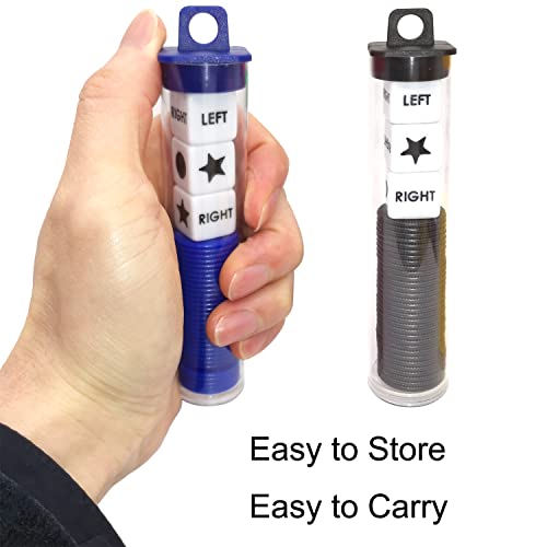 Ahoper Right Left Center Dice Game Prime Set Bundle with 3 Dices + 36 Chips. Round Tube Storage is Very Convenient for Travel. Easy to Store, Carry Around. (2 Pack) - Image 2
