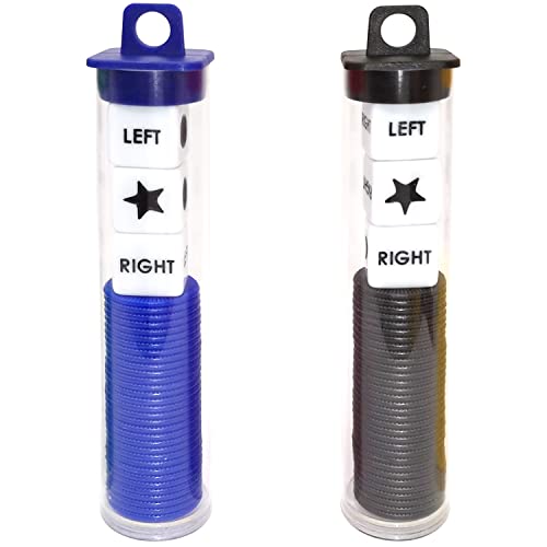 Ahoper Right Left Center Dice Game Prime Set Bundle with 3 Dices + 36 Chips. Round Tube Storage is Very Convenient for Travel. Easy to Store, Carry Around. (2 Pack) - Image 1