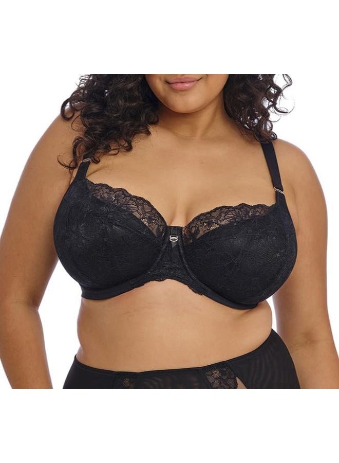 Elomi Women's Brianna Underwire Padded Half-Cup Bra, Black, 42H - Image 2