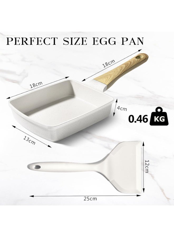 YelaJoy Japanese Omelette Pan, Tamagoyaki Egg Pan, Nonstick Egg Frying Pan, Rectangle Granite Cookware, PFOS & PFOA Free, White - Image 2