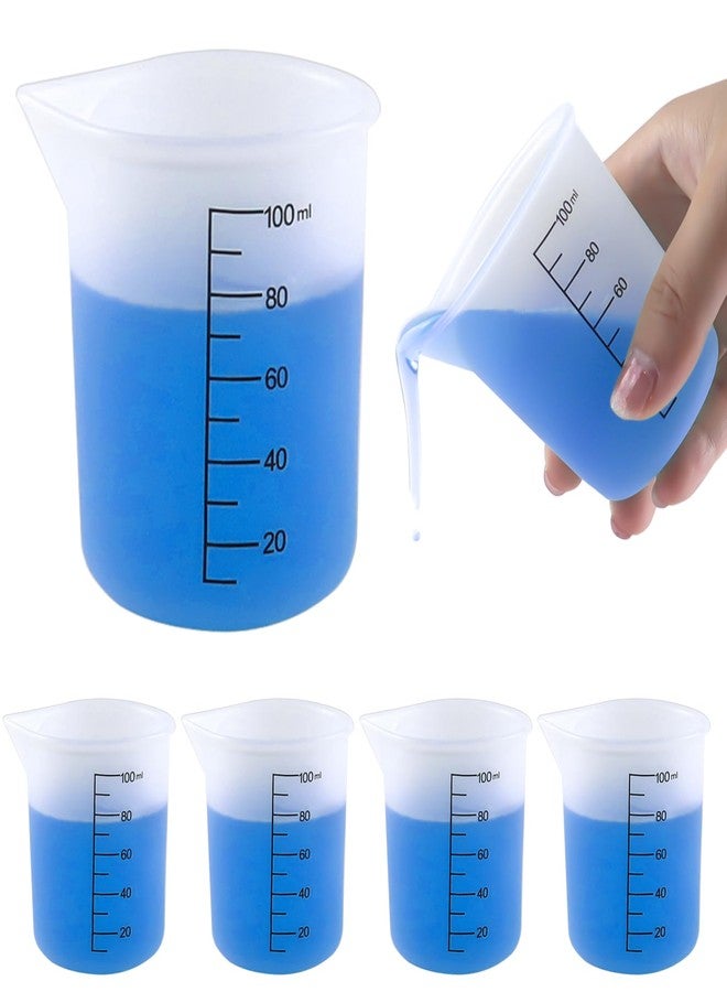 TKYZMS 4 Pack Reusable Silicone Measuring Cups,100ml Laundry Detergent Dispenser,Liquid Measuring Cups for Laundry Room,Bathroom,Dormitory,DIY,Art & Craft - Image 1